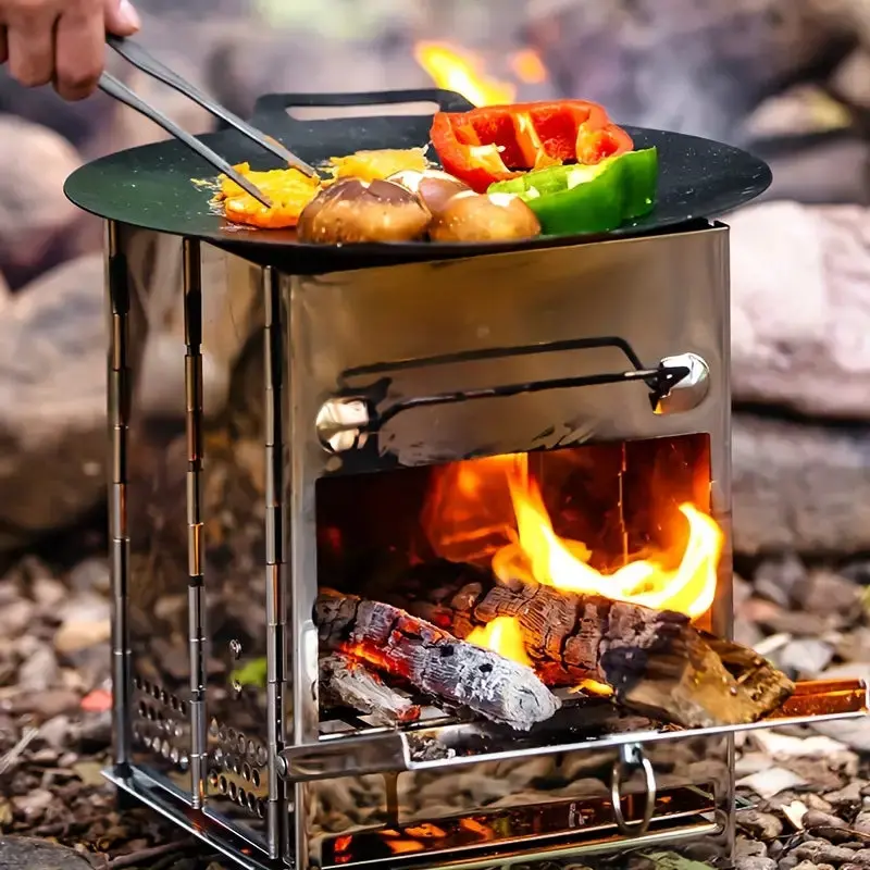 Zusammenklappbarer Edelstahl-Holzofen - Camping - Image 7